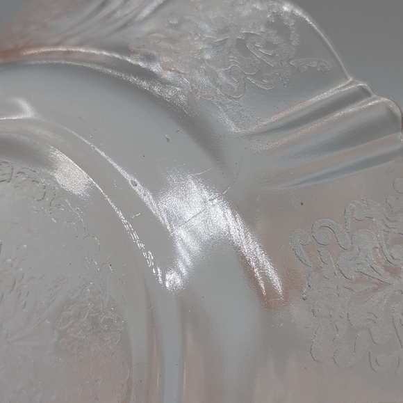 American Sweetheart Macbeth Evans pink depression glass small plates set of 4 - Picture 4 of 6